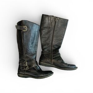 Women's b.o.c Barbana Dark Brown Leather Boots - French Roast Fig Wide Calf
